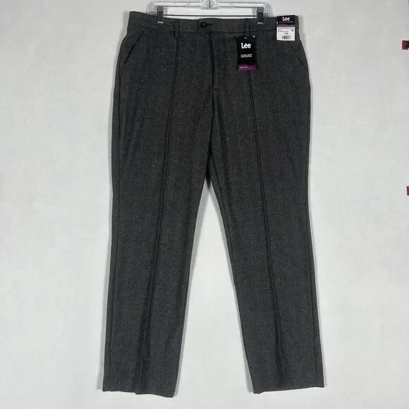 Lee | Pants & Jumpsuits | Lee New Straight Midrise Reg Fit Grey Herringbone  Flannel Dress Pants 8m Womens | Poshmark
